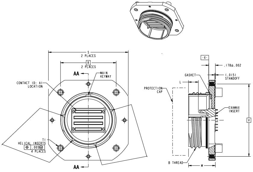 Amphenol Aerospace Connecteurs PCB à insertion par pression Centaur